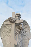Меморіальна скульптура. Статуя Ангел на могилу 175 см з литого каменю, фото 5