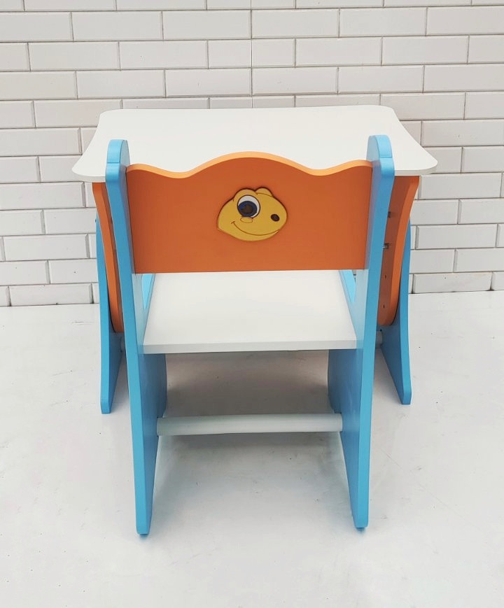 Детский стол и стул Дино БРОНТОЗАВР оранжевый+голубой, растущая парта - фото 5 - id-p1506880130