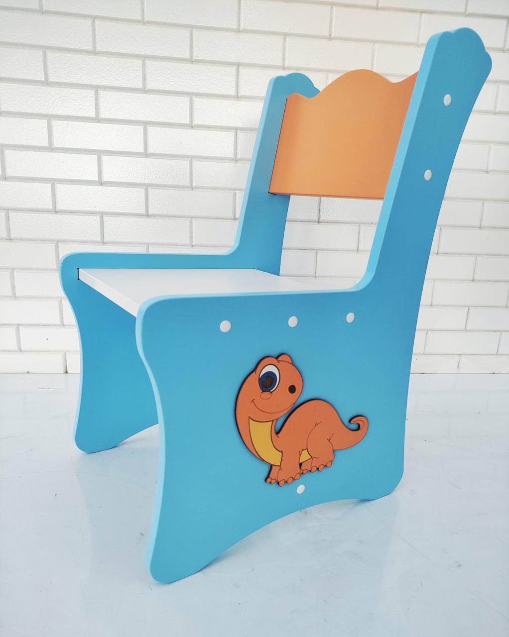 Детский стол и стул Дино БРОНТОЗАВР оранжевый+голубой, растущая парта - фото 8 - id-p1506880130