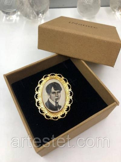 Брошь "Есенин" вінтаж портрет