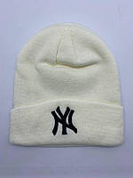 Шапка New York Yankees NY MLB Молочная с Черным Лого