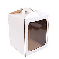 Коробка для торта з вікном 250х250х300, гофракартон
