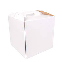 Коробка для торта без вікна 350х350х350 з гофракартону, біла