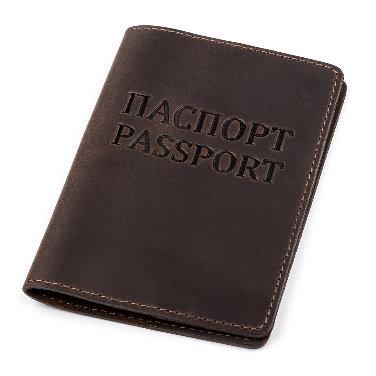 Обкладинка на паспорт Shvigel 13918 Коричнева шкіряна