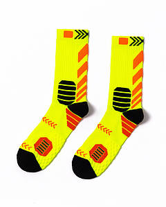 Шкарпетки спортивні високі для бігу Салатові