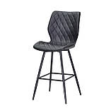 Полубарный стілець стаціонарний Тоні чорний кожзам TONI BAR 65-ML на чорних ніжках метал, фото 3