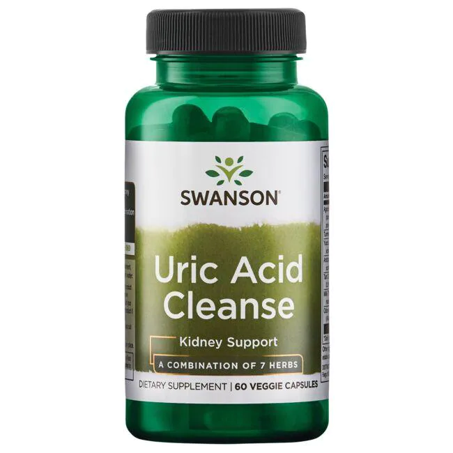 Профілактика подагри, контроль сечової кислоти - Uric Acid Cleanse 60 вег.капсул Swanson USA США