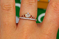 Кольцо Xuping Jewelrу корона маленькая диадема 7 мм р 19 золотистое