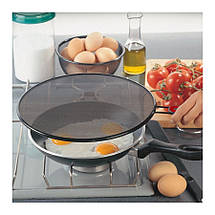 Екран кришка від бризок з ручкою d-24 см Vitol на сковороду багатофункціональна, фото 3