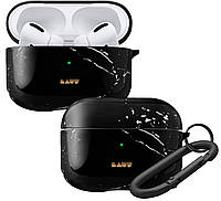 Чехол для наушников мраморный Laut Huex Elements Case for AirPods Pro, Black Maromour (L_APP_HXE_MB)