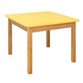 Дитячий дерев'яний столик квадратний жовтий