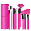 Набір кісточок для макіяжу в тубі, 12 шт., темно-рожеві. Якісні кисті для макіяжу., фото 3