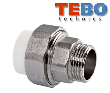 Згін американка TEBO 20х3/4" РН (білий) поліпропіленовий
