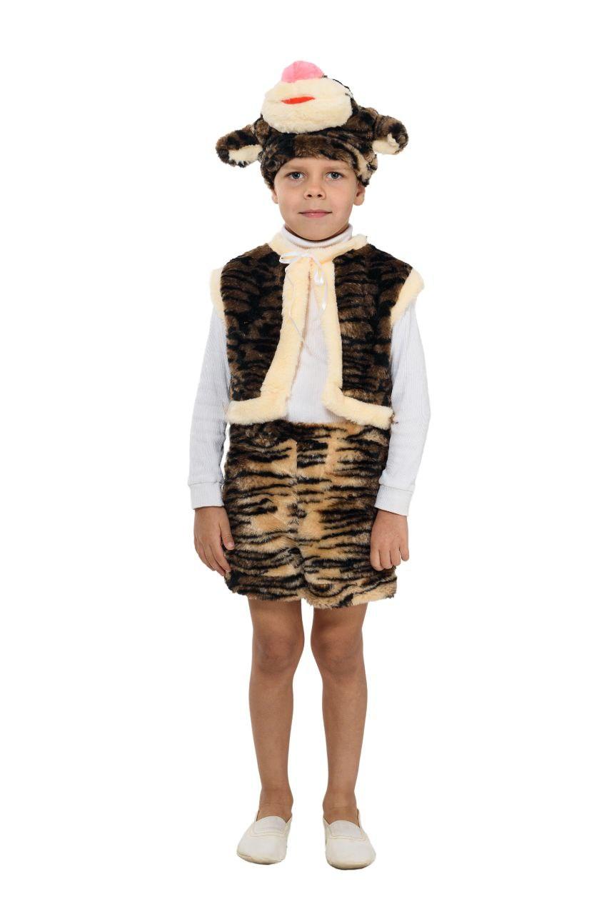 Карнавальный костюм ТИГР, ТИГРЁНОК (коричневый) для детей 3-6 лет, 104-122см, детский новогодний костюм Тигра - фото 3 - id-p614441553