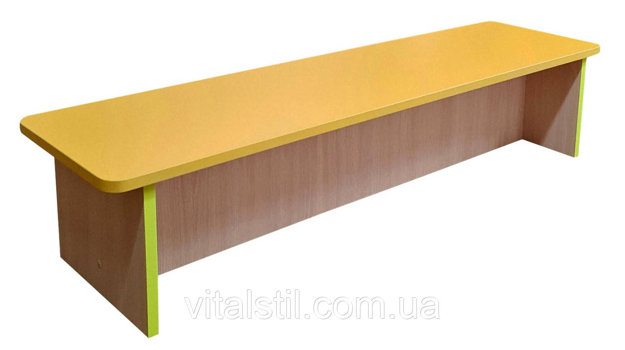 Лава дитяча для роздягальні в кольоровому дсп 1500*300*260/300/340