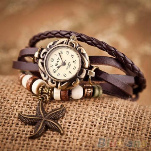 Жіночий годинник-браслет Star коричневий Brown