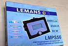 Прожектор світлодіодний 50 Вт 6500 K 3000 Лм IP65 з вбудованим датчиком руху LMPS56 чорний, фото 2