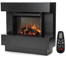 Електрокамін з порталом, камінокомплек Avalone чорний матовий