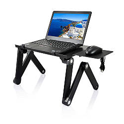 Столик для ноутбука з охолодженням USB, до 25кг / Охолоджуючий портативний стіл підставка з вентилятором