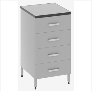 Тумба лабораторна стаціонарна ТС-0.041.01 4 ящики