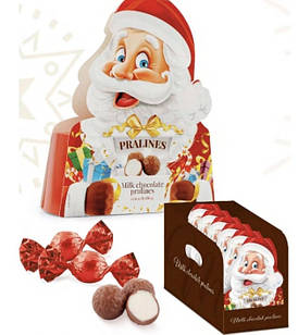 Цукерки Санта Клаус з Молочного Шоколаду Мілано з Молочною Начинкою Millano Santa Claus 100 г Польща