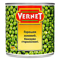 Горошек зеленый консервированный, Vernet 400 г. (Венгрия)