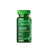 Железо Puritan's Pride Iron 65 mg (Ferrous Sulfate 325 mg) 100 Tabs