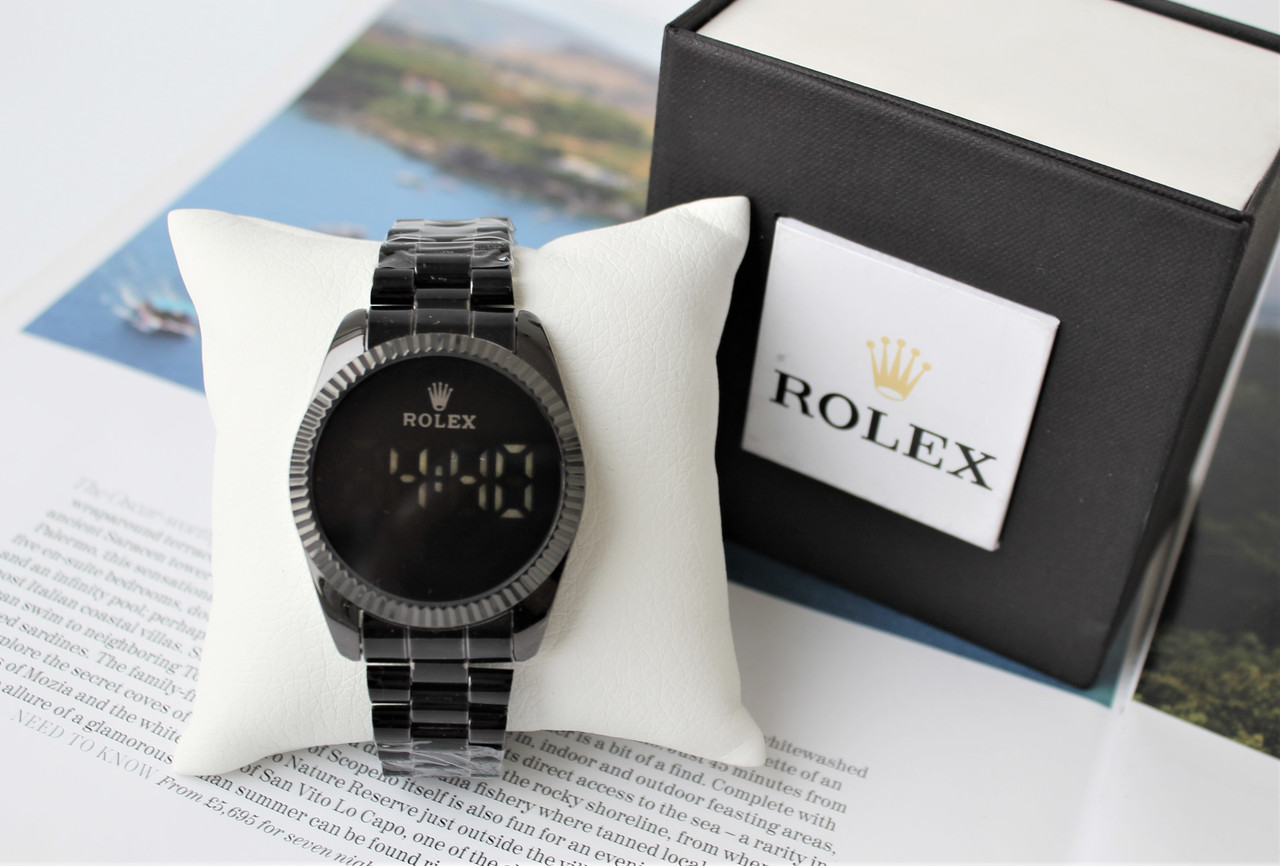 Чоловічий годинник LED touch digital watch Rolex black, фото 1
