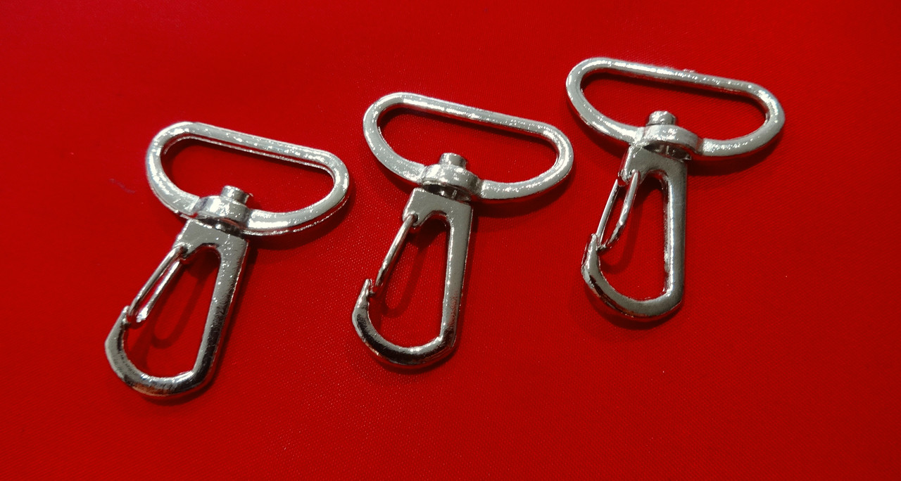 Карабін металевий литий 25 мм нікель, фото 1