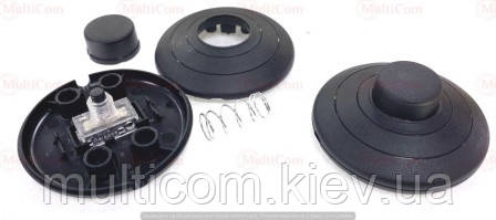 11-12-084BK. Кнопка кругла, велика з фіксацією, Daier, KCD5-307, чорний