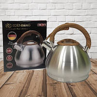 Чайник зі свистком 3 л із неіржавкої сталі Edenberg EB-1975 Чайник для індукційної плити Чайник газовий