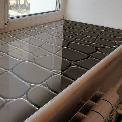 Покриття для підвіконня, м’яке скло з фотодруком 35х100 см ПО-s_tx093, фото 1