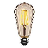 LED лампа Эдисона 4W VELMAX V-Filament-Amber ST64 E27 2200K  400Lm