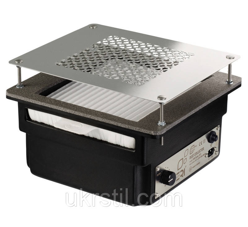 Врізна манікюрна витяжка з HEPA фільтром Teri Turbo, колір чорний (сітка металік), фото 1