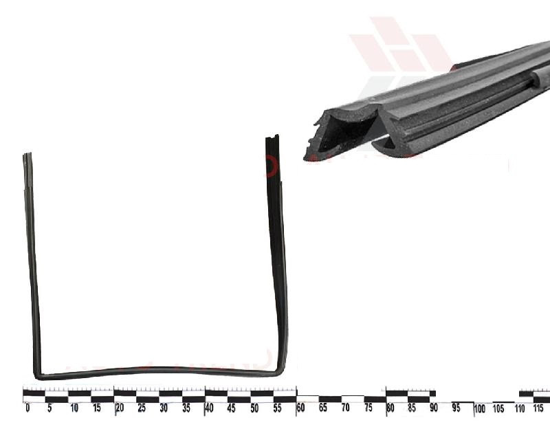 Ущільнювач скла ВАЗ 2109, 21099 опускного задній лівий (верхній) (виробництво БРТ), фото 1