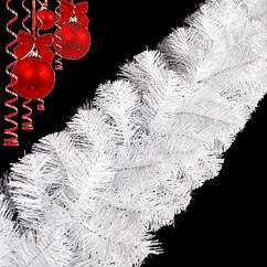 Новорічна гірлянда з хвої Лісова 2.5 м ПВХ (Біла)