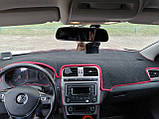 Накидка на панель приладів Volkswagen Polo V 2009-2017, Чохол/накидка на торпеду авто Фольксваген Поло, фото 5