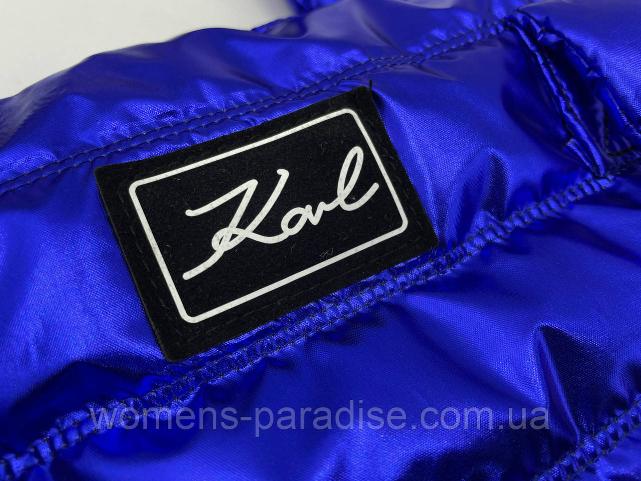 Женская сумка шоппер стеганая цвет синий - фото 6 - id-p1507121649
