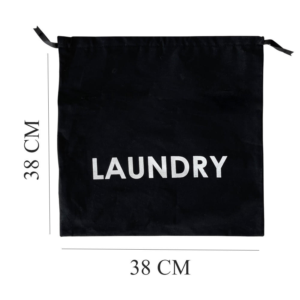 Мешок хлопковый для грязного белья 38*38 см Laundry (черный) - фото 3 - id-p1430961741