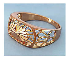 Перстень-друк TSATSA з різьбленими візерунками. Позолота ЧВ. Розміри: 19р. 20р. 21р. 22р.