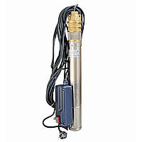 Насос скважинный вихревой VOLKS 3SKm100 (750 Вт, 2,4 м /час, напор 53 м, кабель 15м + пульт) для воды, полива