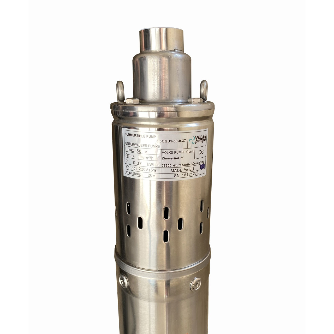 Насос скважинный шнековый  VOLKS pumpe  3,5 QGD 1-50-0,37кВт 3,5 дюйма! + кабель 15м, фото 5