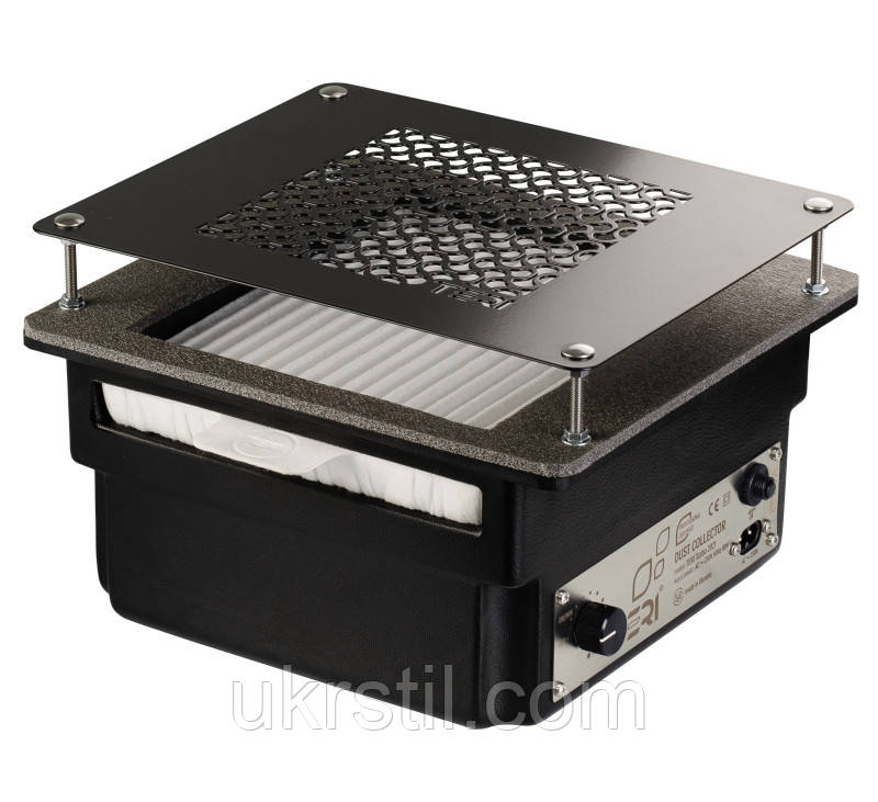 Врізна манікюрна витяжка з HEPA фільтром Teri Turbo, колір чорний (сітка чорна), фото 1