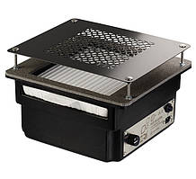 Врізна манікюрна витяжка з HEPA фільтром Teri Turbo, колір чорний (сітка чорна)