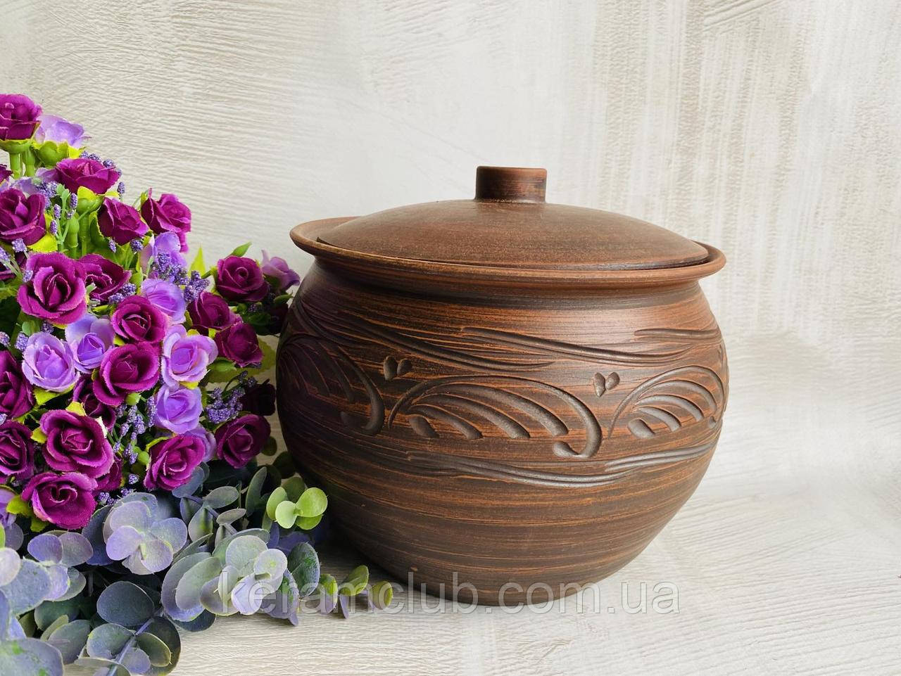 Супник кухонний із червоної глини КерамКлуб 3 л, фото 1