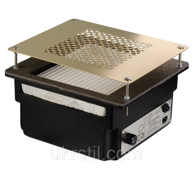 Врізна манікюрна витяжка з HEPA фільтром Teri 800, колір чорний (сітка золота), фото 1