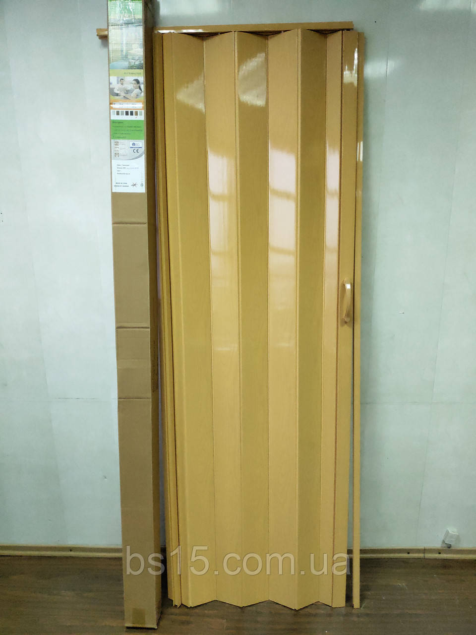 Двері гармошка глуха Сосна Канадська 810*2030*6 мм розсувна пластикова, фото 1