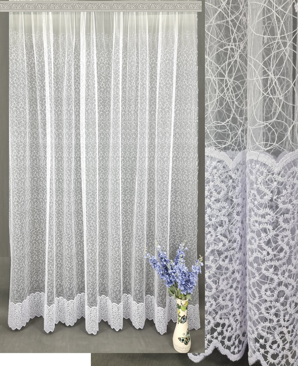 Тюль Вишивка Вейліс, Білий, 270*270см