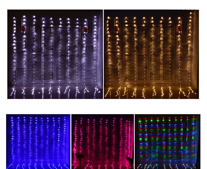 Светодиодная гирлянда штора водопад LED 240 лампочек с коннектором: размер 2х2м, холодный белый цвет - фото 8 - id-p1507169599