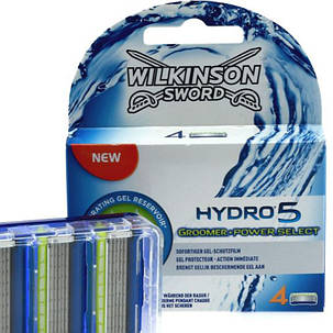 Змінні касети для гоління Wilkinson Sword Hydro 5 Groomer/Power Select 4 шт., фото 1
